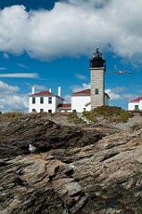 Famous Bevertail Lighthouse in Rhode Island